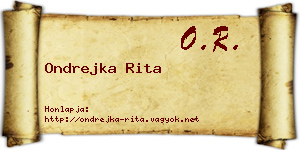 Ondrejka Rita névjegykártya