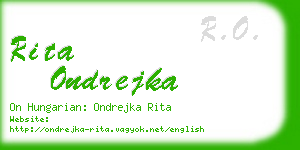 rita ondrejka business card